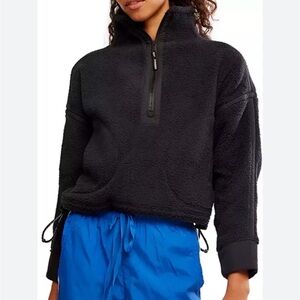 Free People Movement Mountain High Half-Zip Fleece in Black Size XS NWT